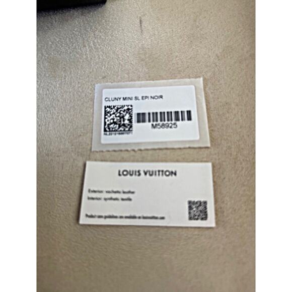 Louis Vuitton BLACK Mini Cluny Top Handle Bag Epi Leather Guitar Strap $3100 - Picture 11 of 15